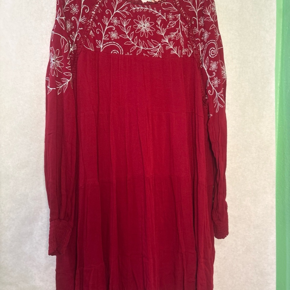 Savanna Jane Red Dress Embroidery 1X